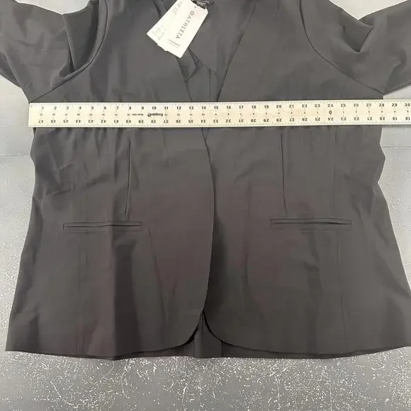 Athleta Avenue Blazer Womens 24 Black Formal Buisness Casual Roll Sleeve NWT - Picture 4 of 6